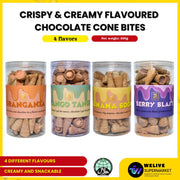 Crispy & Creamy Flavoured Chocolate Cone Bites / 300g / Halal Friendly/ Snacks