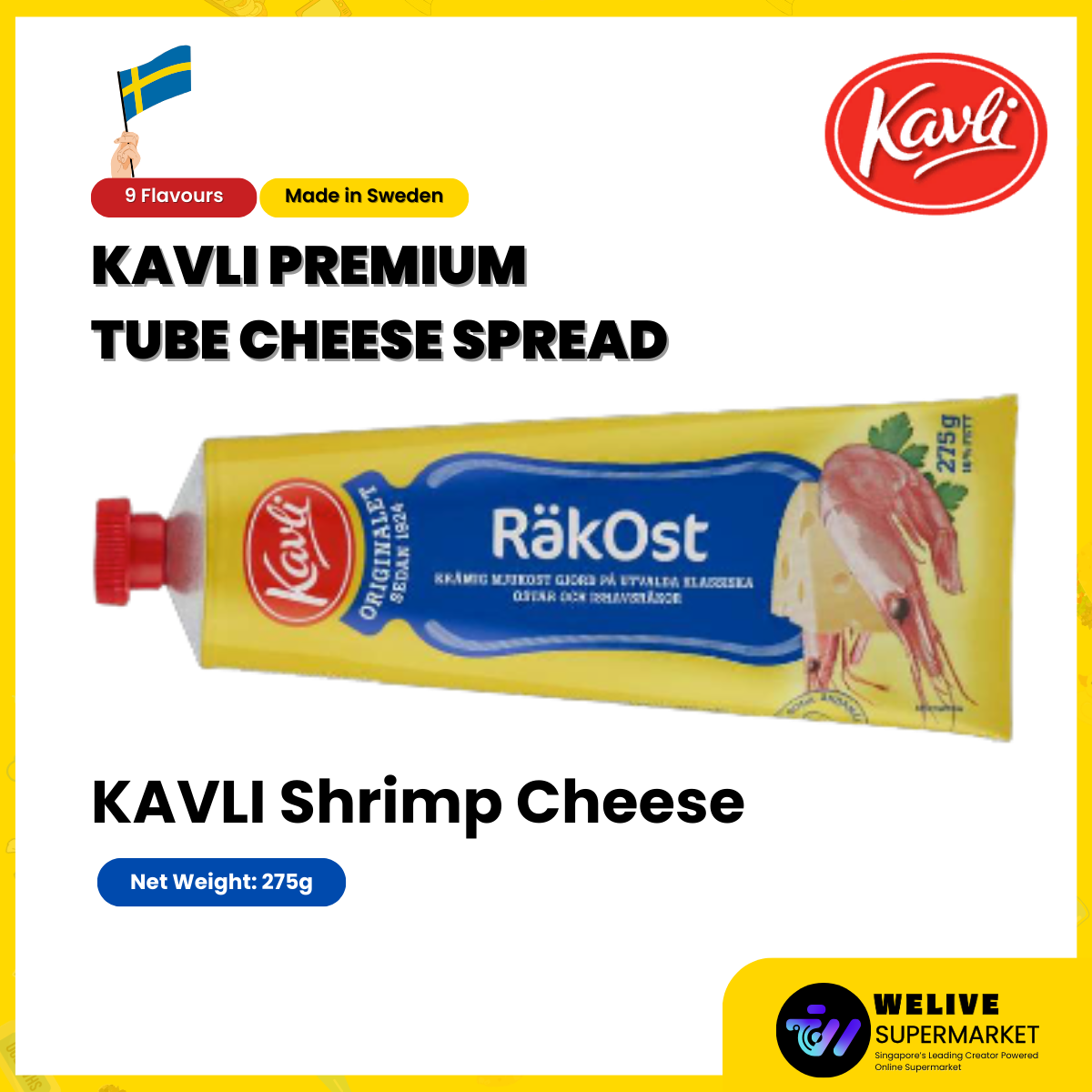 KAVLI Premium Tube Cheese Spread/ 9 Flavours/ 250-275g