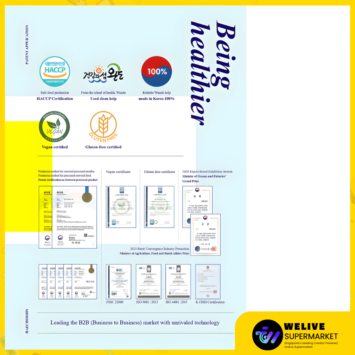 Haecheomin Low-Calorie Korean Noodle Series (Seaweed, Kelp, Tofu) | 9–27 kcal | Vegan & Gluten-Free