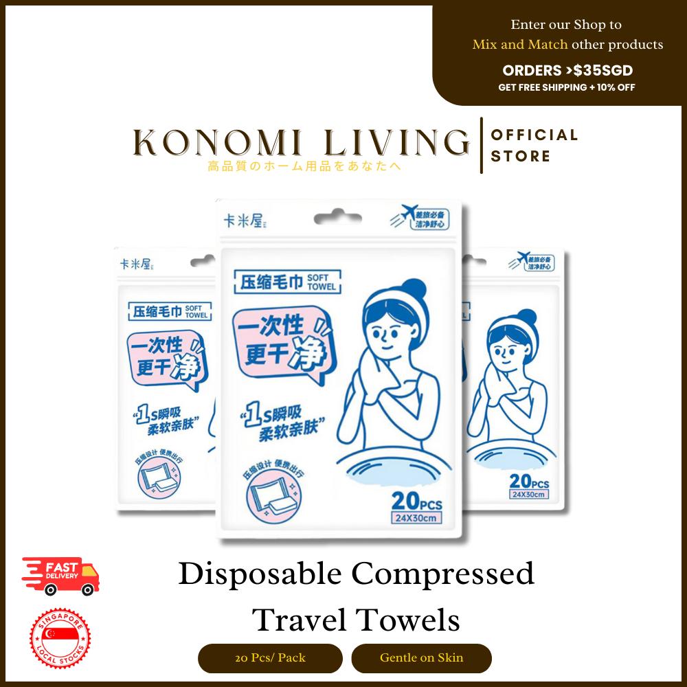 [BUY 4 FREE 1] Compressed Travel Towels (20pcs) | Soft | Hygienic | Instant-Expand Wipes