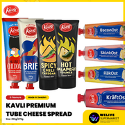KAVLI Premium Tube Cheese Spread - 8 Flavours, 250-275g, Rich & Creamy, Made in Sweden