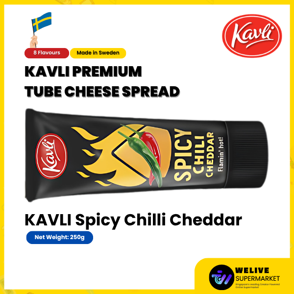 KAVLI Premium Tube Cheese Spread - 8 Flavours, 250-275g, Rich & Creamy, Made in Sweden