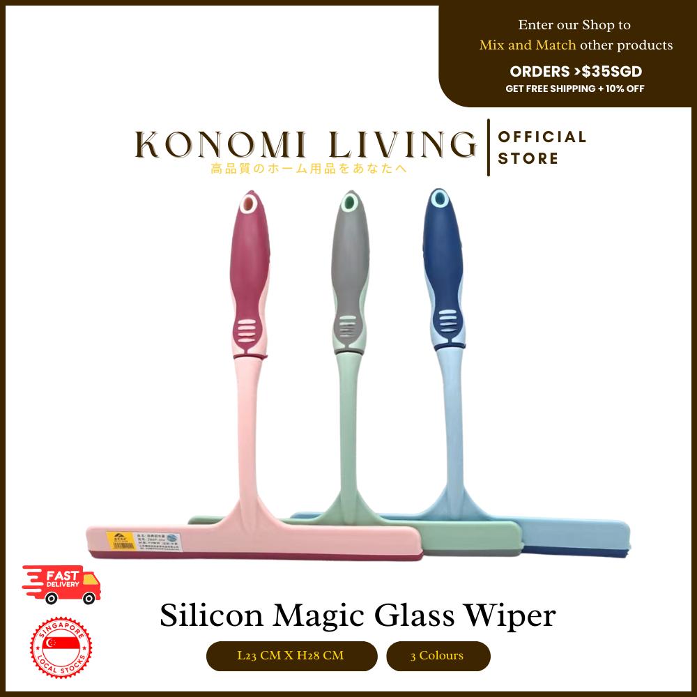 Silicon Magic Glass Wiper | Streak-Free Window & Mirror Cleaner | Multi-Surface Wiping Tool | Flexible | Easy to Use | Non-slip handle