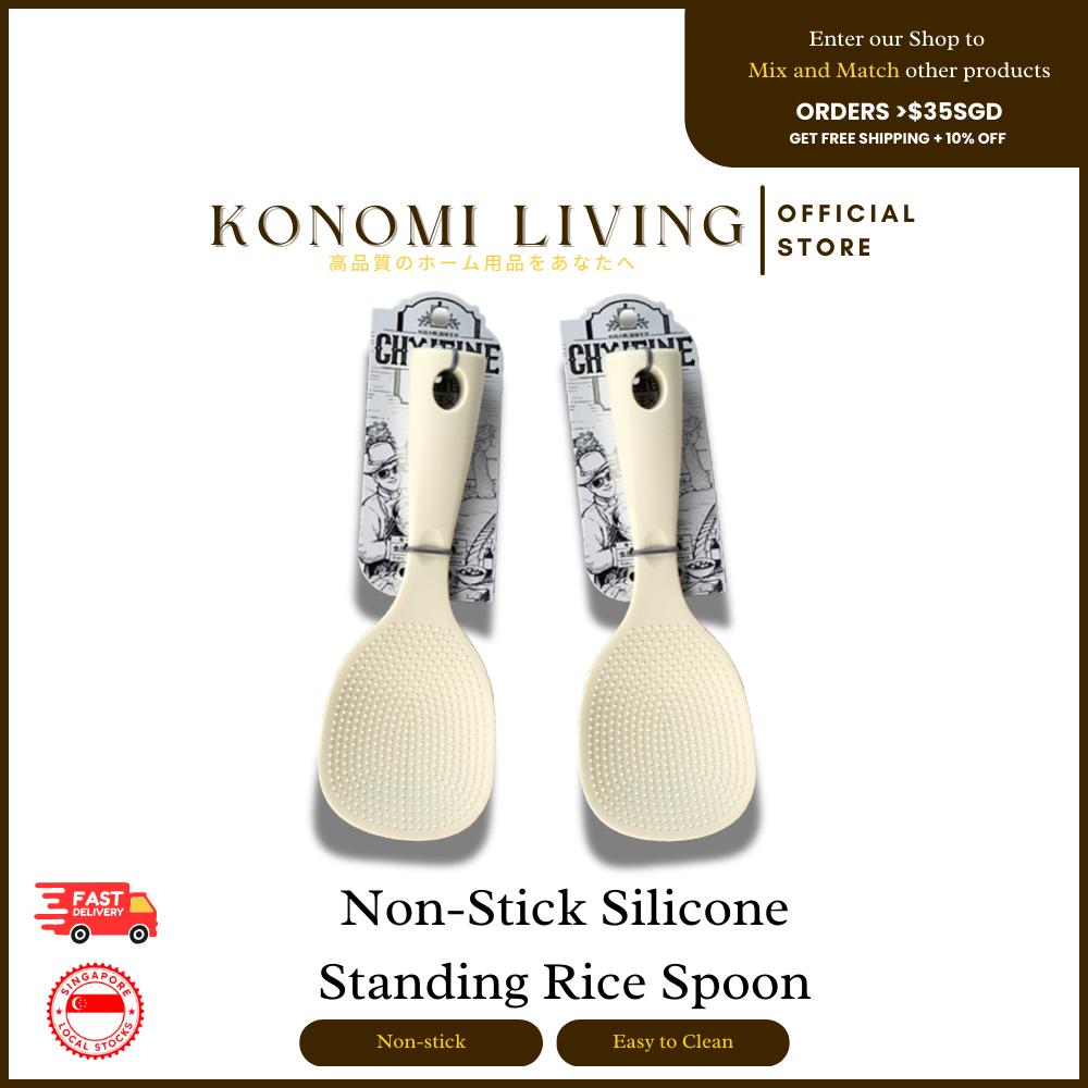 [BUNDLE OF 2] Non-Stick Silicone Standing Rice Spoon | Rice Scoop | Easy to Use | Daily Use | Heat Resistant | Food Grade | Comfortable Ergonomic Grip