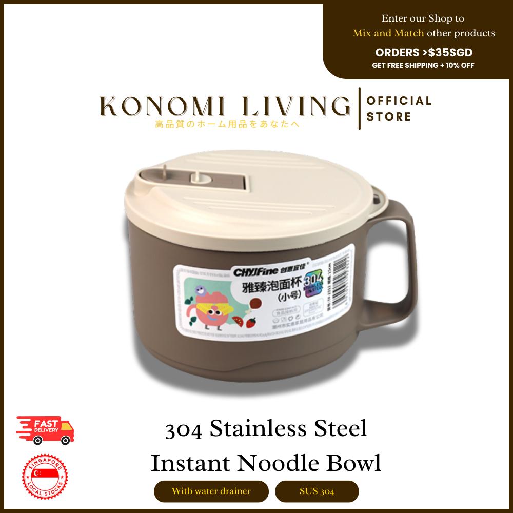 [Bundle of 2] SUS304 Stainless Steel Instant Noodle Bowl | Easy and Convenient | Store Food | Food Container | Fuss Free