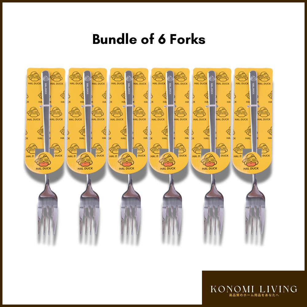 [Bundle of 3] Cute Ducky Stainless-Steel Fork & Spoon Set | Safe & Durable Cutlery | Easy to Use | Daily Use | Utensil Set | Cutlery Set | Tableware Set