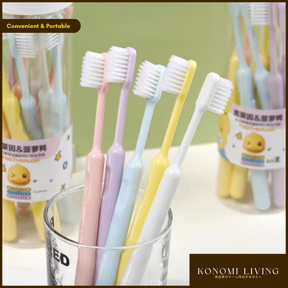 [BUY 2 GET FREE 1] 10pcs Disposable Toothbrush Set | Soft 0.18mm Bristles | Travel-Friendly & Hygienic | Pastel Colours | Easy to Use