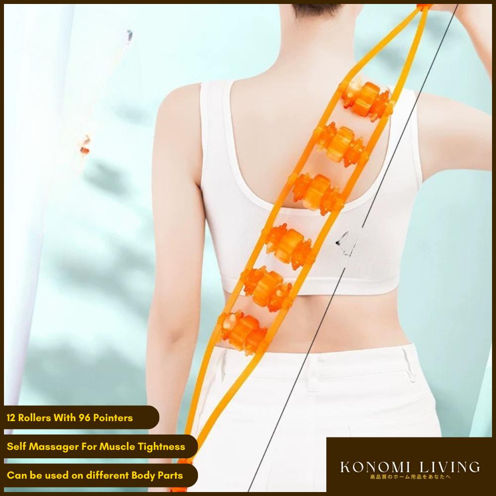 Full Body Massage Roller | 12 Rollers, 96 Points | Neck, Back & Leg Muscle Relax Tool | Multipurpose | Ease Muscle Tightness | Daily Relaxation | Lightweight | Durable