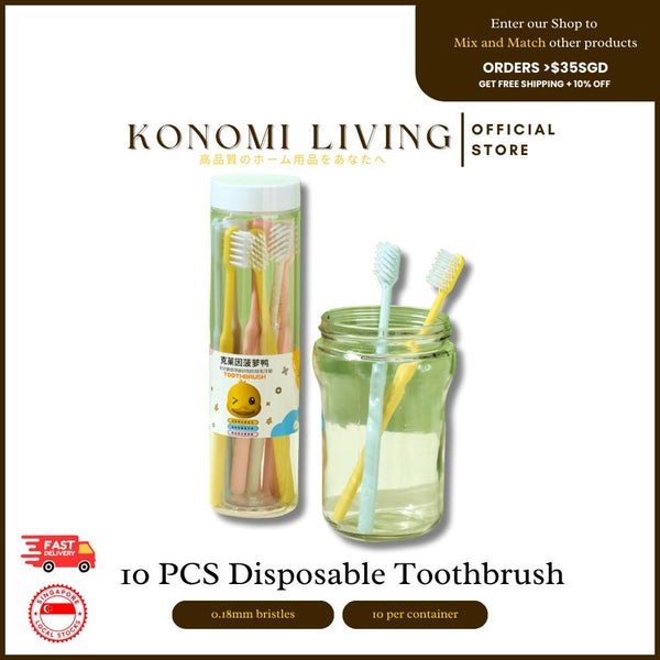 [BUY 2 GET FREE 1] 10pcs Disposable Toothbrush Set | Soft 0.18mm Bristles | Travel-Friendly & Hygienic | Pastel Colours | Easy to Use