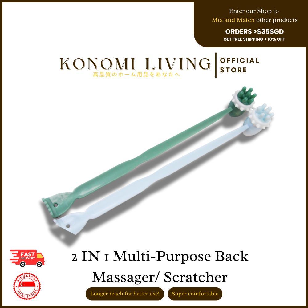 2-in-1 Multi-Purpose Back Massager & Scratcher | Long Handle, Flexible, Full Body Relief | Massage Tools