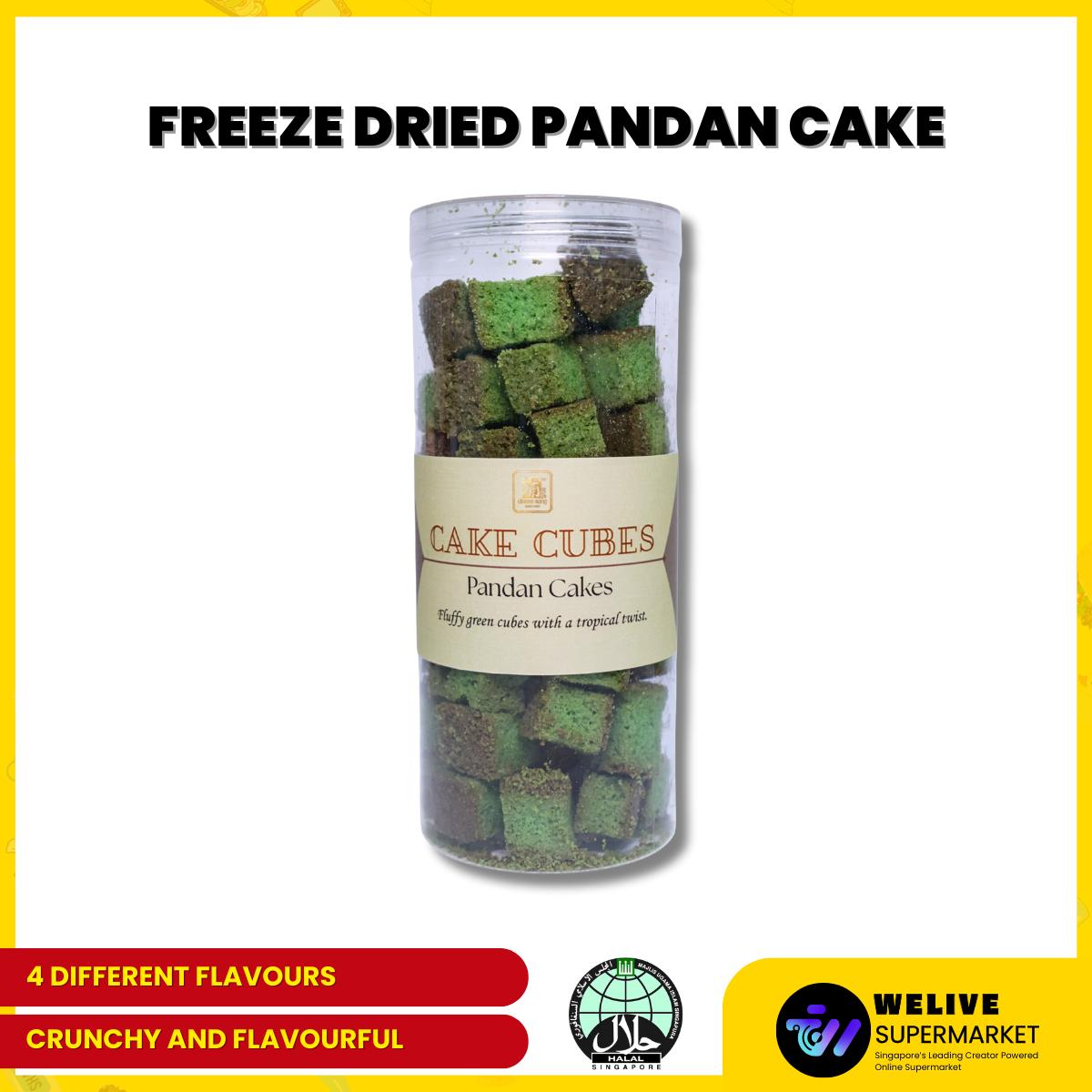 CNY Freeze Dried Cake Cubes | Halal Friendly Snack | 250g | Brownies | Pandan | Hojicha | Castella | Snacks