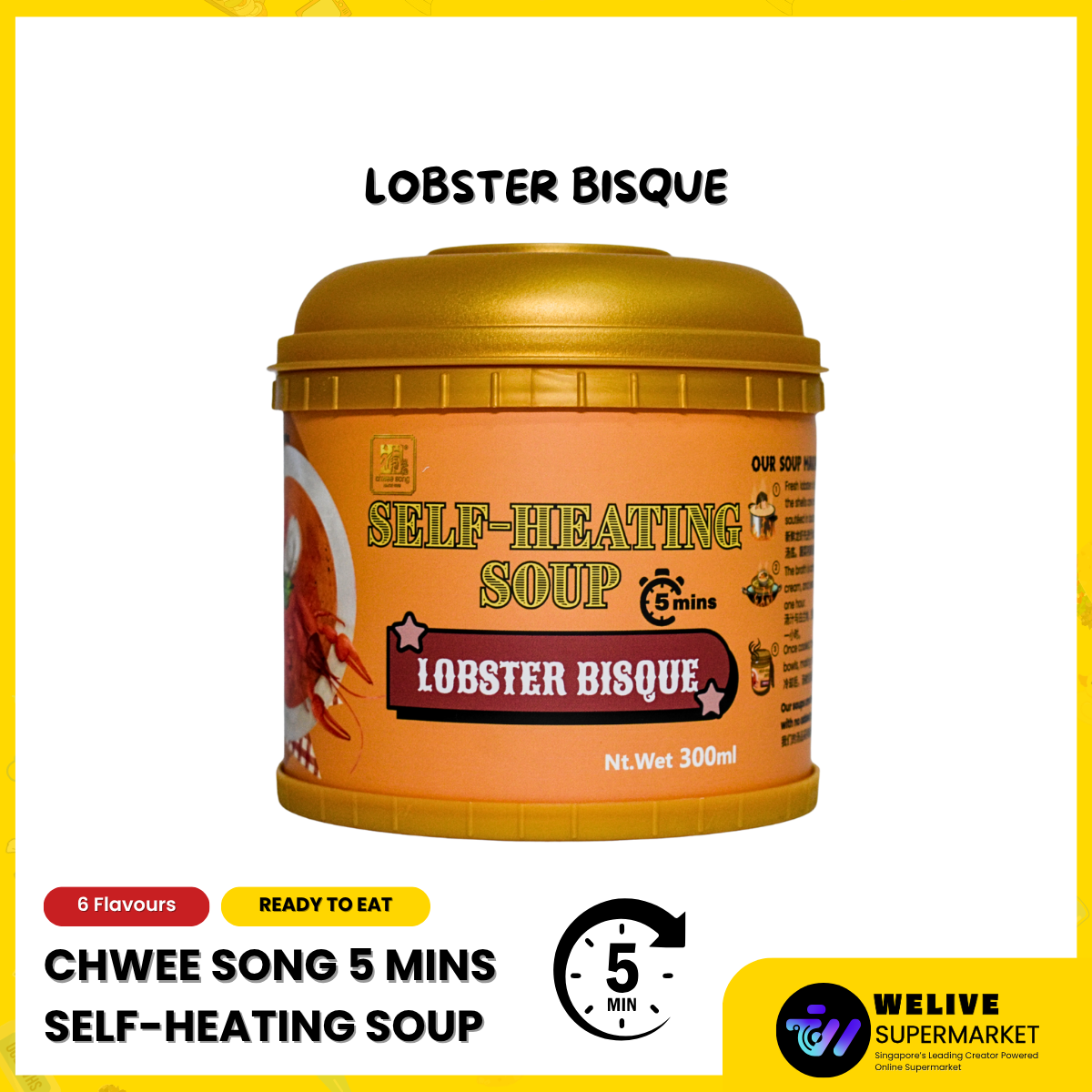 Chwee Song 5-Min Self-Heating Soup (300g) – Western & Chinese Tonic Series, 6 Flavours