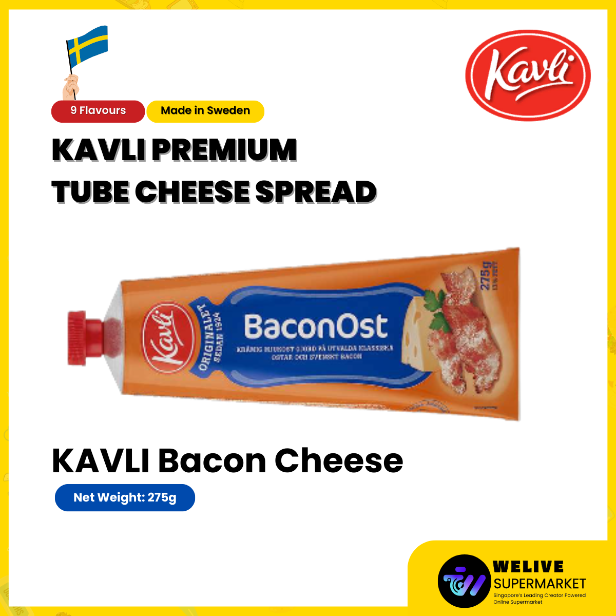 KAVLI Premium Tube Cheese Spread/ 9 Flavours/ 250-275g