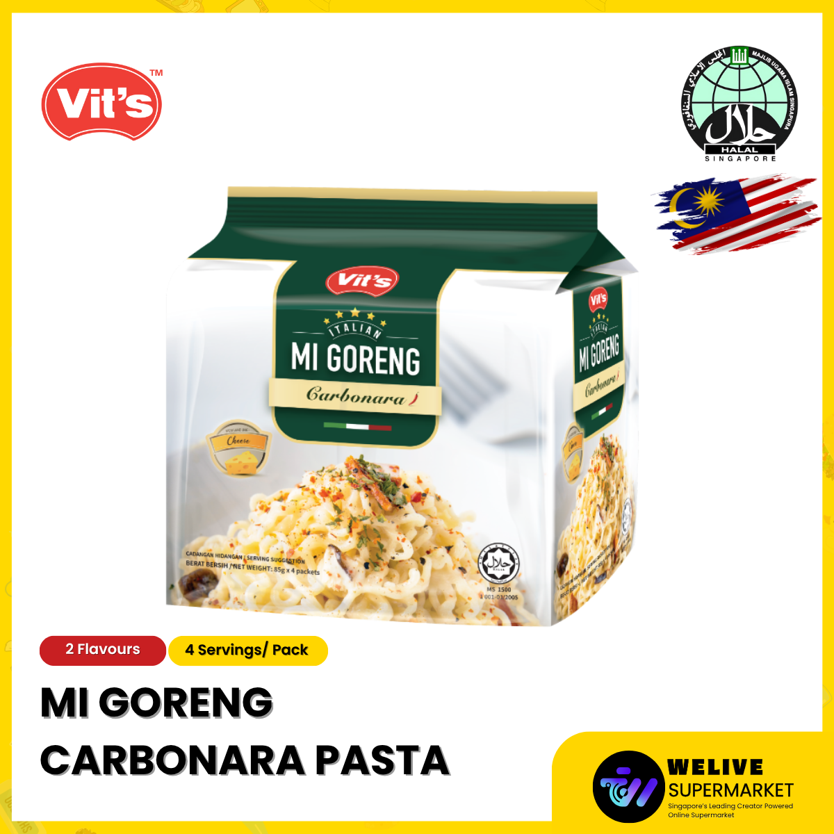 Vit’s Mi Goreng Pasta Series – Fusion Instant Noodles (Carbonara & Bolognese)