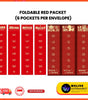 Foldable CNY Red Packet (6 Pockets per Envelope) | Chinese New Year | Ang Bao | Multi-Slot Red Envelope | Festive Gifting