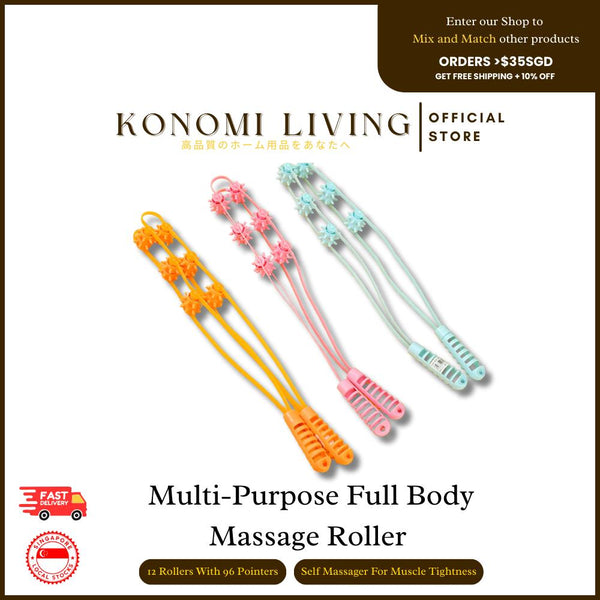 Full Body Massage Roller | 12 Rollers, 96 Points | Neck, Back & Leg Muscle Relax Tool | Multipurpose | Ease Muscle Tightness | Daily Relaxation | Lightweight | Durable