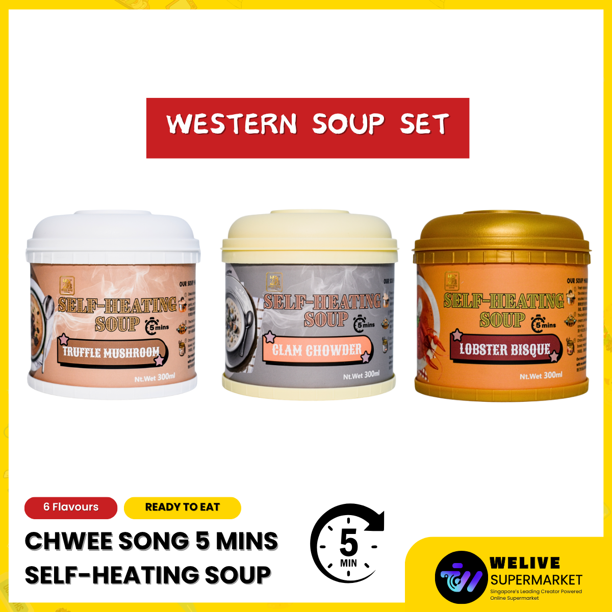 Chwee Song 5-Min Self-Heating Soup (300g) – Western & Chinese Tonic Series, 6 Flavours