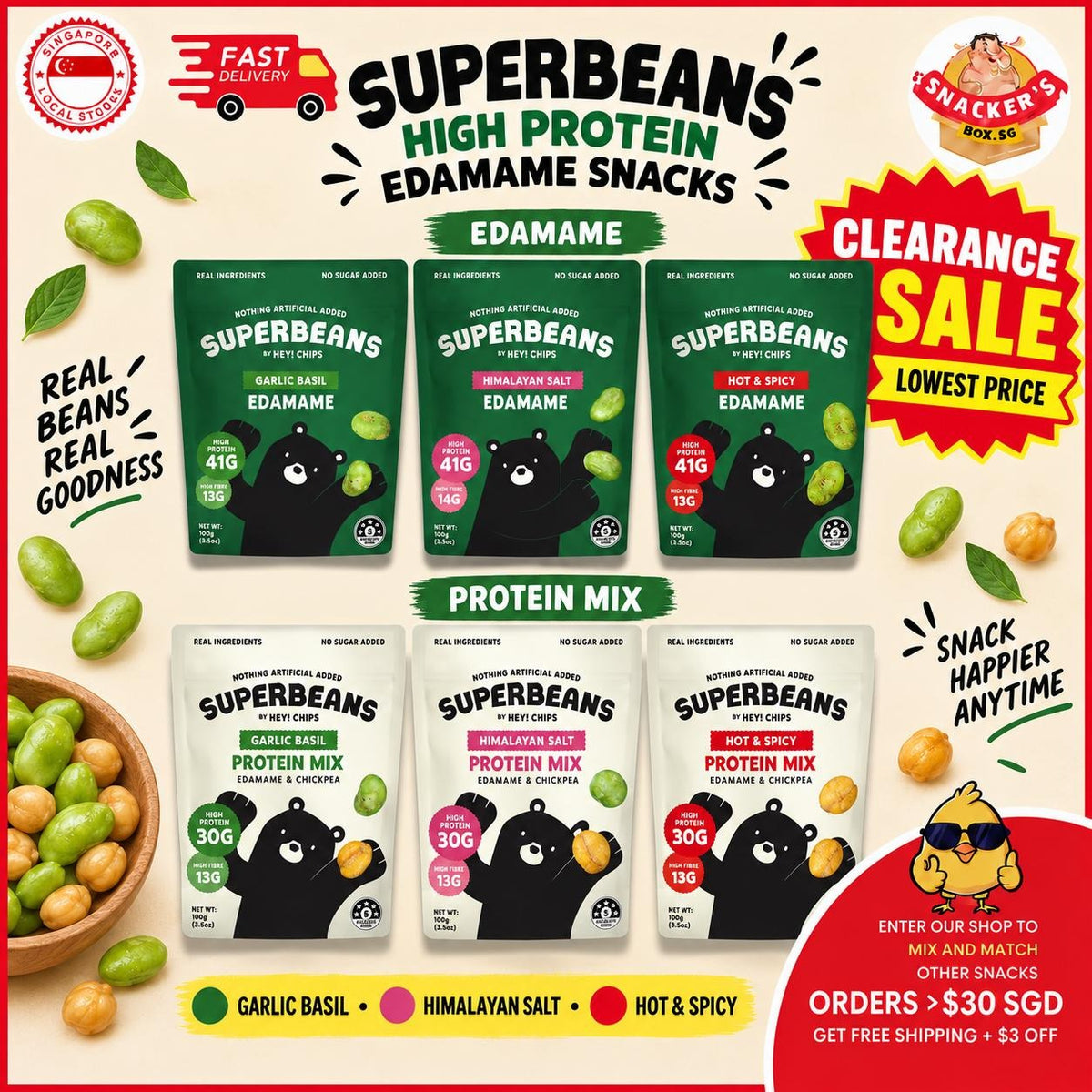 Superbeans High Protein Edamame Snacks - Chips & Crisps