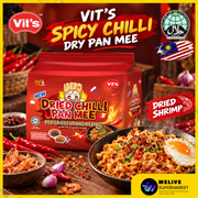 Vit’s Spicy Chilli Dry Pan Mee | Ayam Penyet & Dried Shrimp | 4 Servings