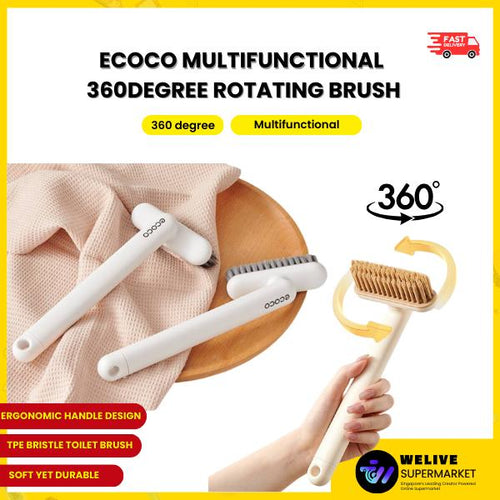 ECOCO 360° Rotating Cleaning Brush | Multifunctional | V-Shaped Bristles | Bathroom & Kitchen Deep Cleaning