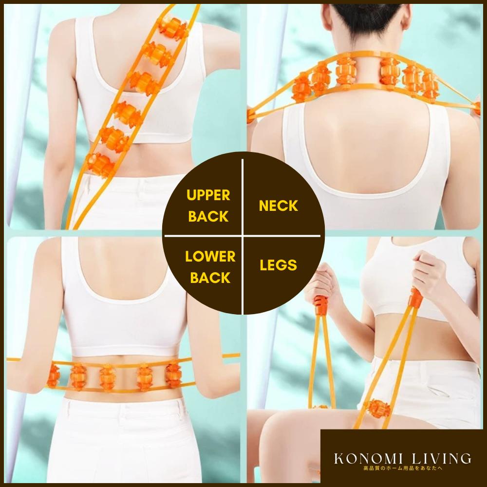 Full Body Massage Roller | 12 Rollers, 96 Points | Neck, Back & Leg Muscle Relax Tool | Multipurpose | Ease Muscle Tightness | Daily Relaxation | Lightweight | Durable