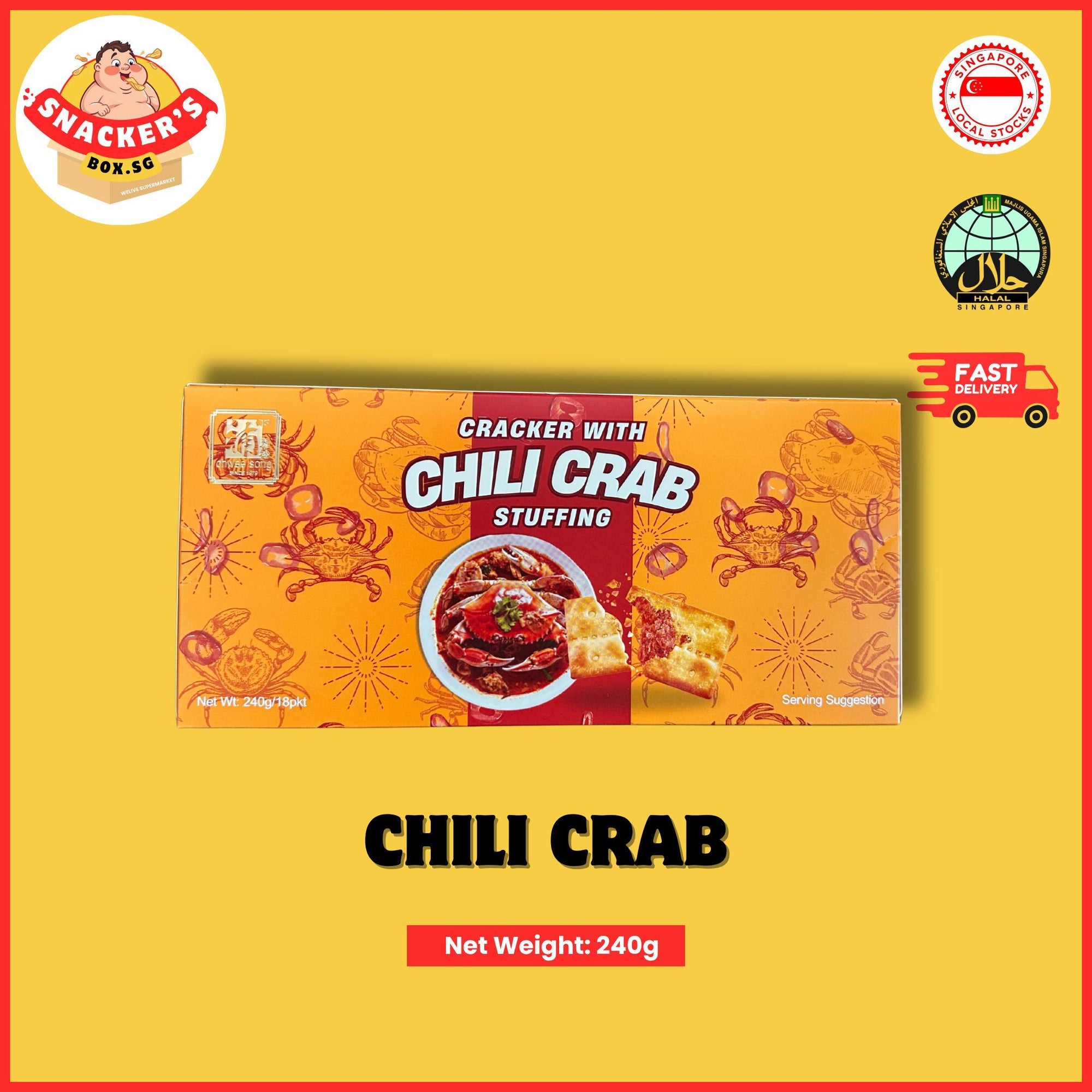 Saucy Stuffed Crackers | 16 packs | halal friendly | durian/ chilli crab/ blueberry/ turkey bacon cheese