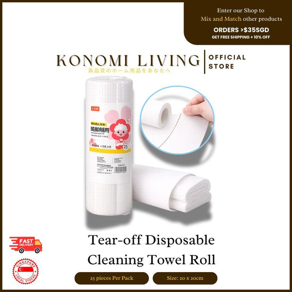 [BUY 10 FREE 5/BUY 5 FREE 1] Tear-Off Disposable Cleaning Towel Roll | Single-Use Hygiene Wipes | Absorbent Household Cleaning Cloth | Kitchen Towel Roll