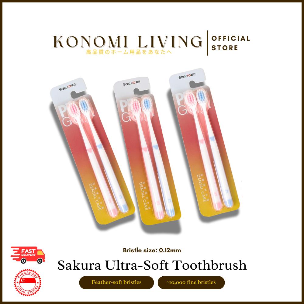 [BUY 2 FREE 1] Sakura Ultra-Soft Toothbrush (2pcs) | 0.12mm Sensitive Gum Care | Suitable for Sensitive Teeth and Gum | Soft Bristle
