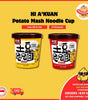 [BUY 4 FREE 1] HI A’KUAN Potato Mash Noodle Cup | BBQ / Sweet Spicy Chicken Flavour | Instant Mashed Potato Noodles | Low Fat Snack | Convenient | 2 Flavours | Non-fried