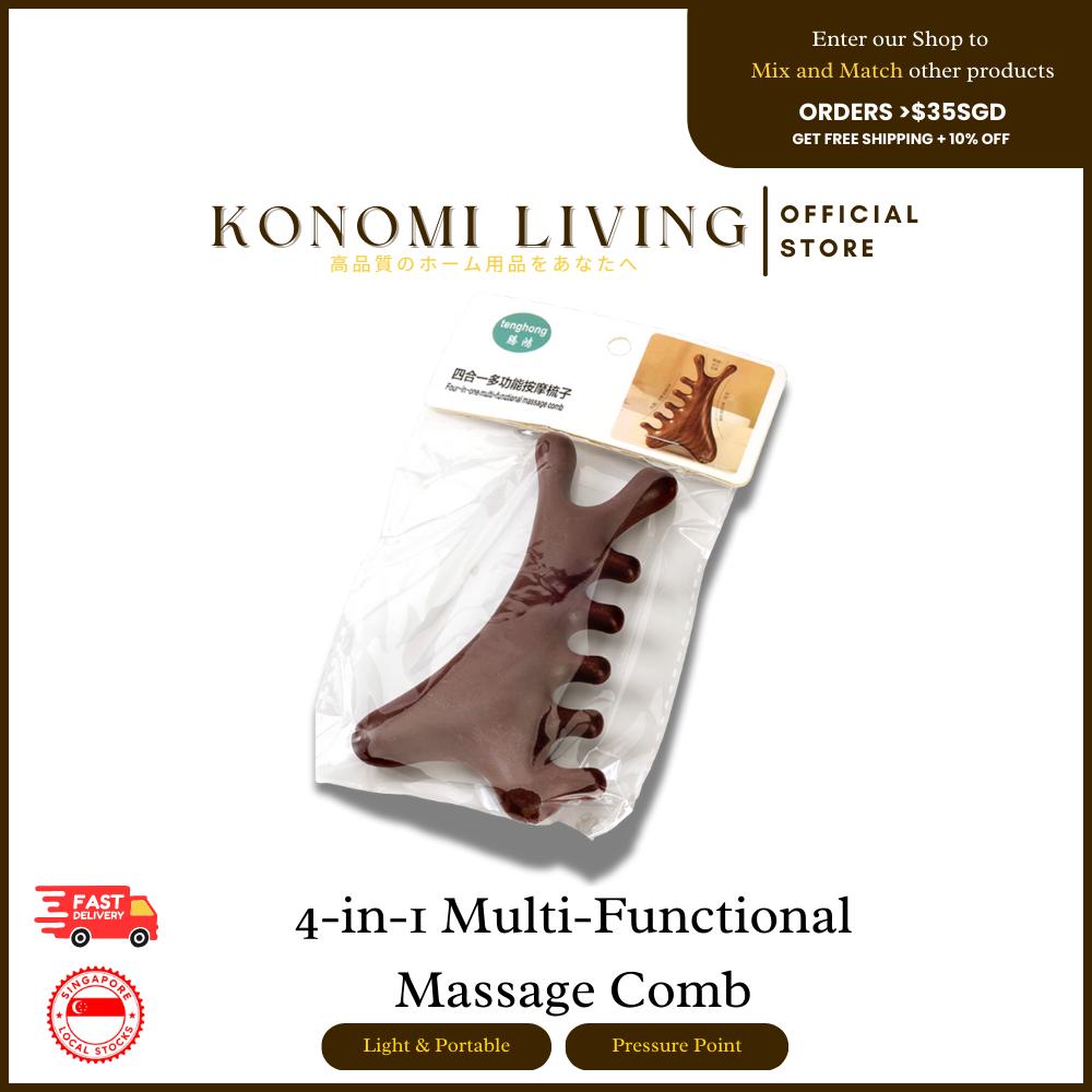 4-in-1 Gua Sha Massage Comb | Face Lift | Neck Relief | Shoulder Scraper | Acupressure Tool | Reduce Puffiness and Water Retention| Improves Blood Circulation | Loosen Tight Muscles |