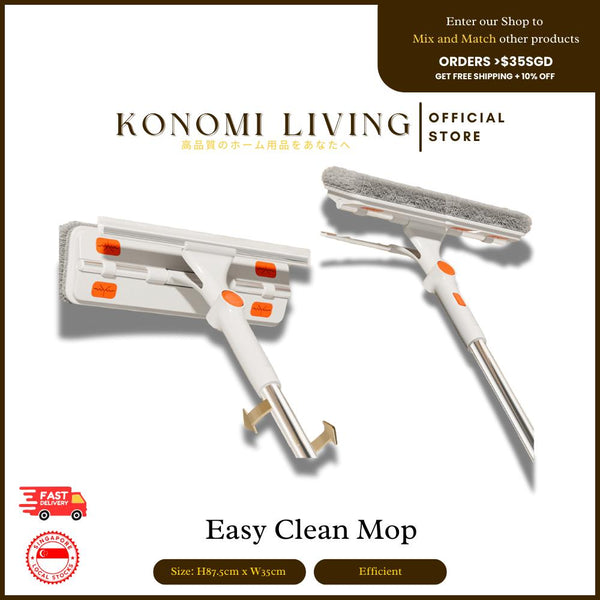 [BUNDLE OF 2] Flat Mop | Easy-Clean Floor Mop | Wet & Dry Cleaning Mop | Home, Kitchen & Bathroom Cleaning Tool