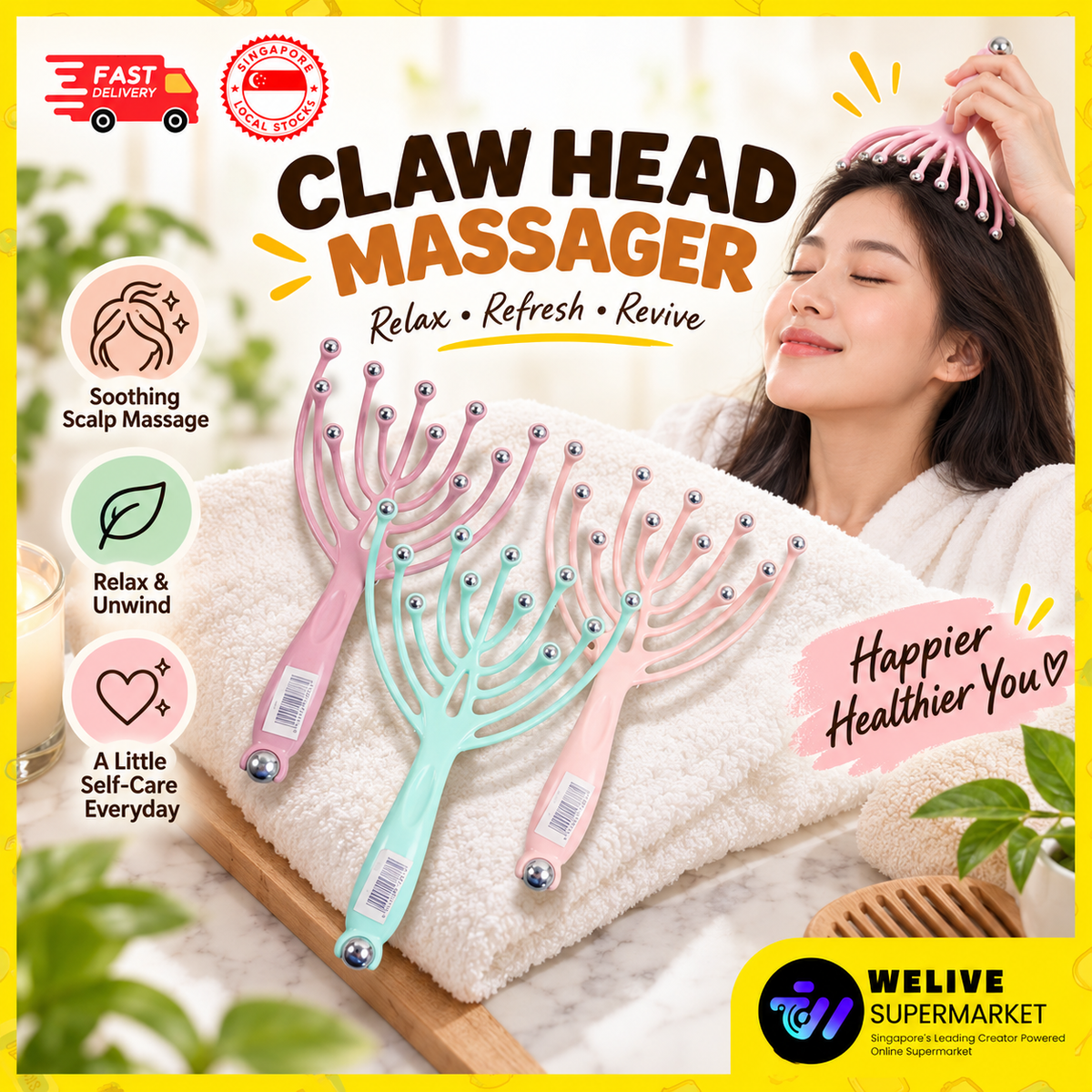 11 Claw Head Massager / Scalp Relaxation Tool