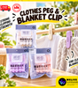 5pc Heavy-Duty Clothes Pegs & Blanket Clips | Strong Grip