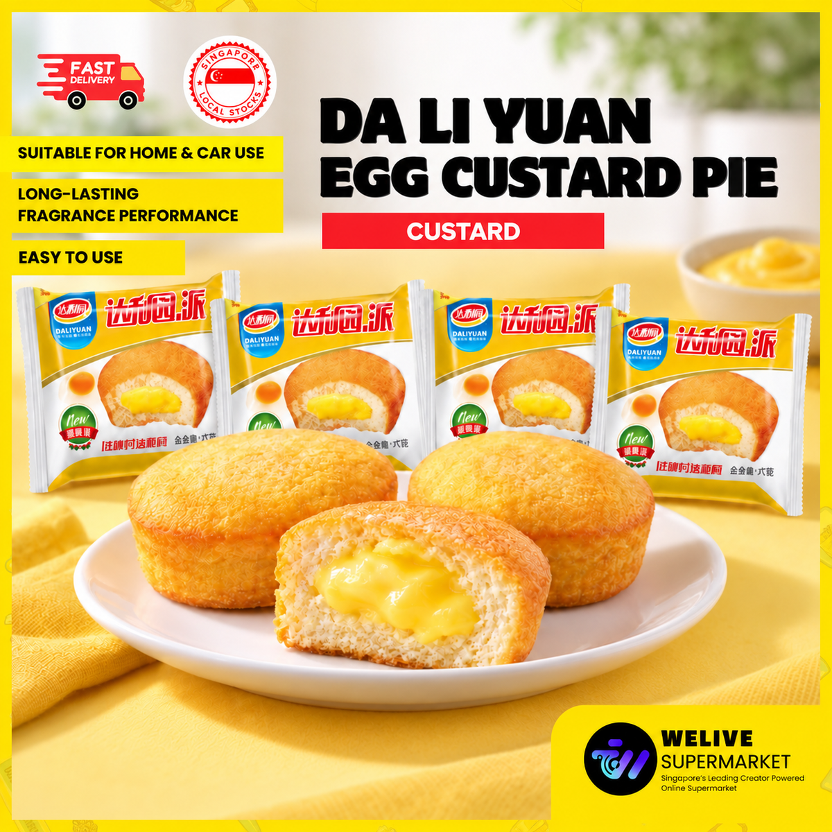 Da Li Yuan Choco Pie & Egg Custard Pie | 20-Pack Snack Bundle