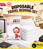 4pc Disposable Travel Bedding Set | Pillowcase, Quilt Cover & Bed Sheet
