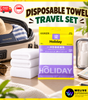3pc Disposable Towel Travel Set | Single-Use Hygiene Towels