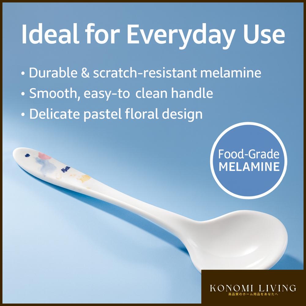 [BUY 3 FREE 1] Cute Flower Melamine Soup Spoon | Durable | Food-Safe | Everyday Dining Spoon | Daily Use | Mukbang Eating