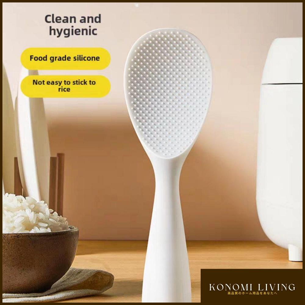 [BUNDLE OF 2] Non-Stick Silicone Standing Rice Spoon | Rice Scoop | Easy to Use | Daily Use | Heat Resistant | Food Grade | Comfortable Ergonomic Grip