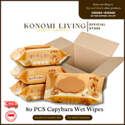 [BUY 15 FREE 5] Capybara Gentle Wet Wipes | 80pcs | Chemical-Free | 100% Purified Water | Baby & Sensitive Skin Safe | Alcohol Free | Fragrance Free