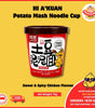 [BUY 4 FREE 1] HI A’KUAN Potato Mash Noodle Cup | BBQ / Sweet Spicy Chicken Flavour | Instant Mashed Potato Noodles | Low Fat Snack | Convenient | 2 Flavours | Non-fried