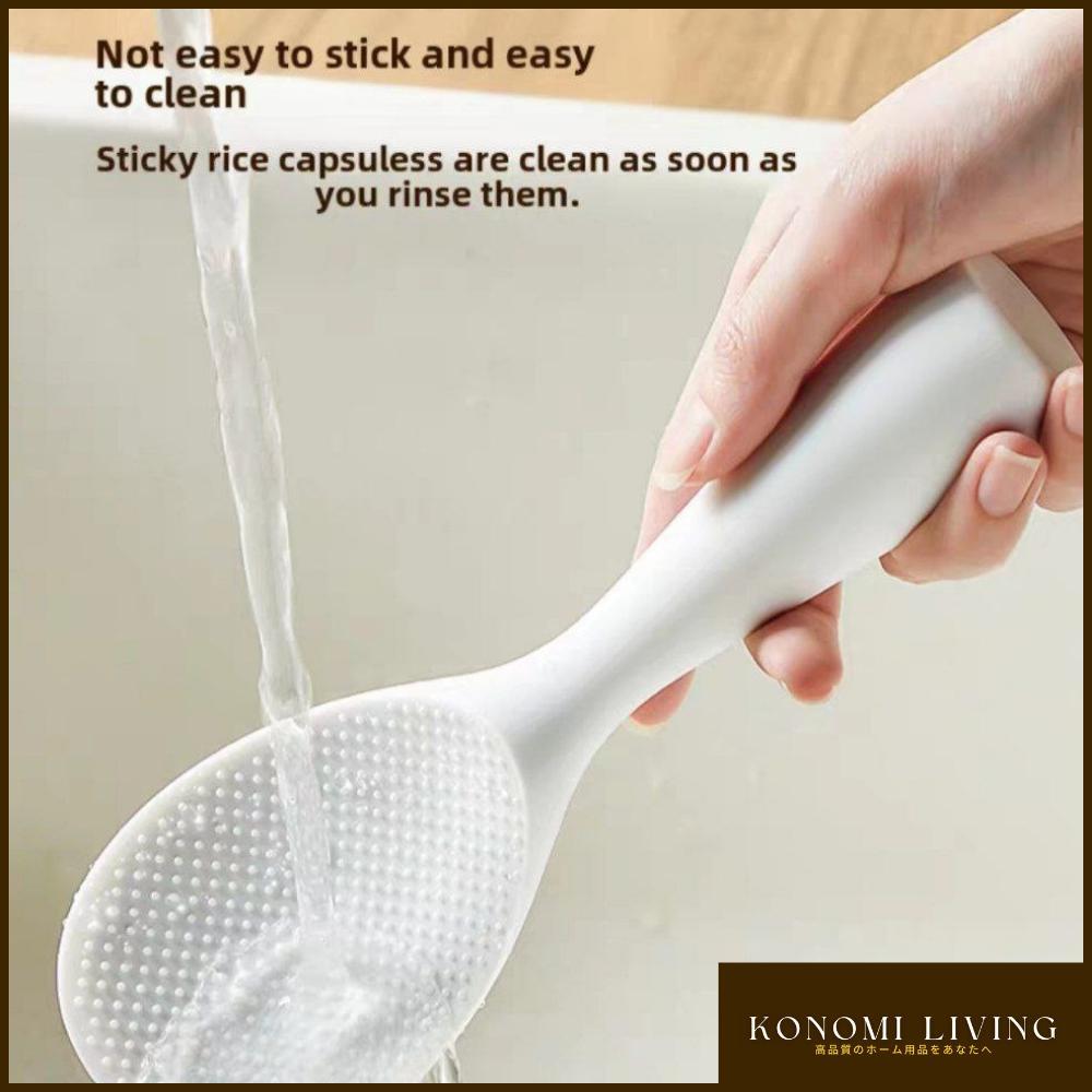 [BUNDLE OF 2] Non-Stick Silicone Standing Rice Spoon | Rice Scoop | Easy to Use | Daily Use | Heat Resistant | Food Grade | Comfortable Ergonomic Grip
