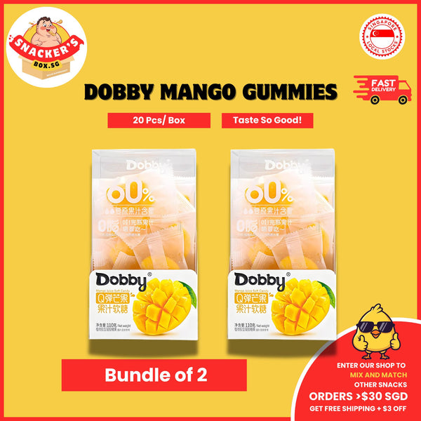 [2 Box Bundle] Dobby Mango Gummies | 20 pcs/ box / Fruit Gummies | Snacker Box