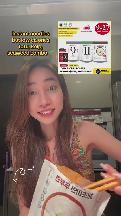 9–27 kcal Haecheomin Low-Calorie Korean Noodles| Seaweed, Kelp, Tofu & Black Bean