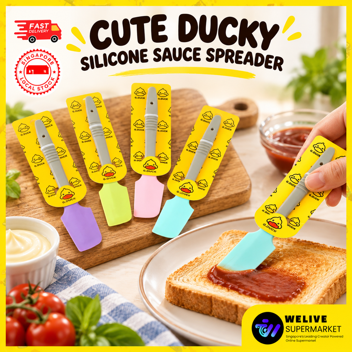 Cute Ducky Silicone Sauce Spreader | Food-Grade Kitchen Tool