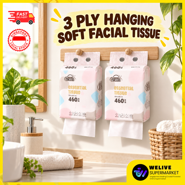 Hanging Bottom-Dispense Tissue 460 Sheets | Pull-Down Facial Tissue