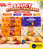 Saucy Stuffed Crackers 16 Packs | Durian, Chilli Crab, Turkey Bacon & Blueberry